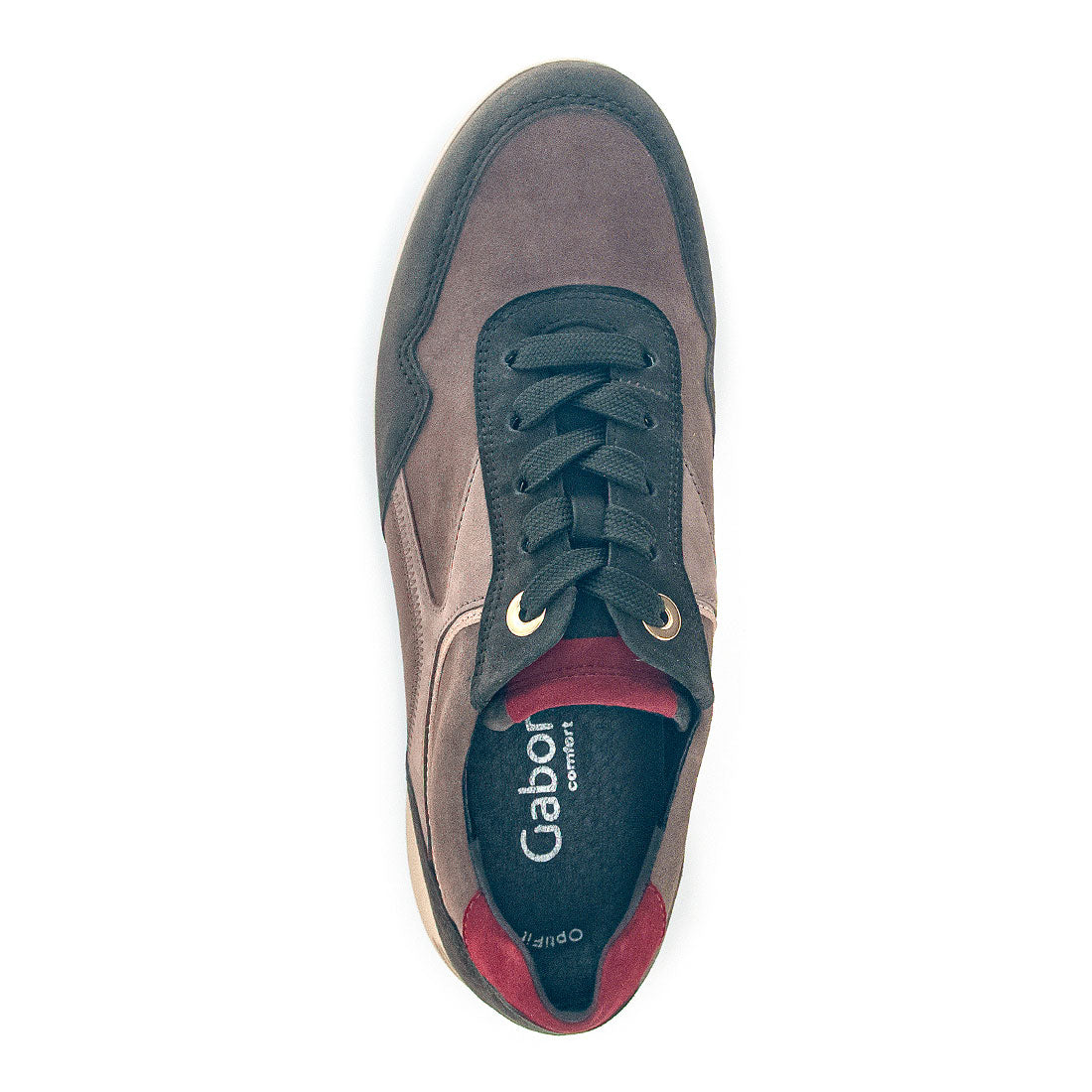 GABOR Green and brown suede sneaker,