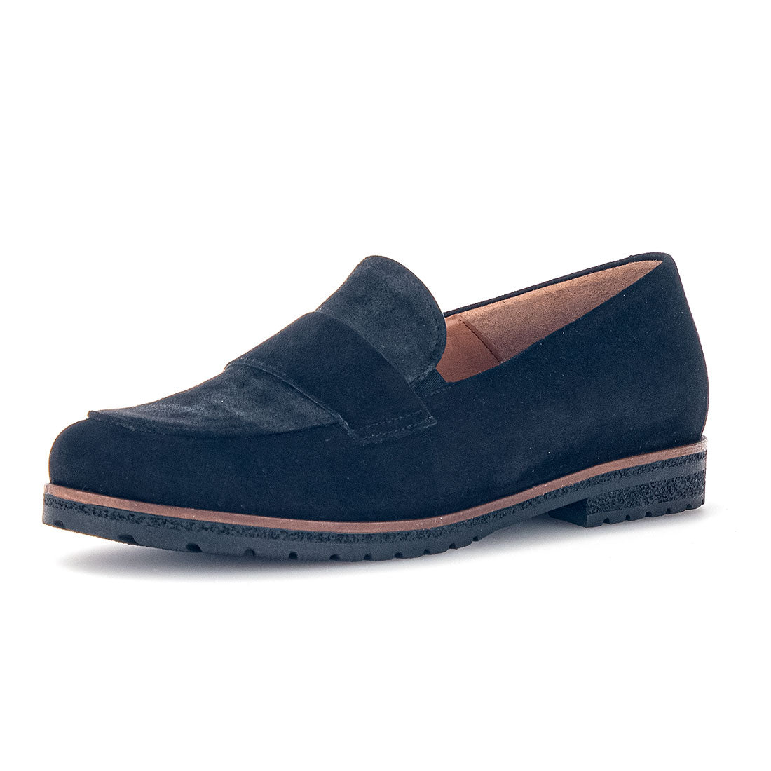 GABOR Black suede loafer,