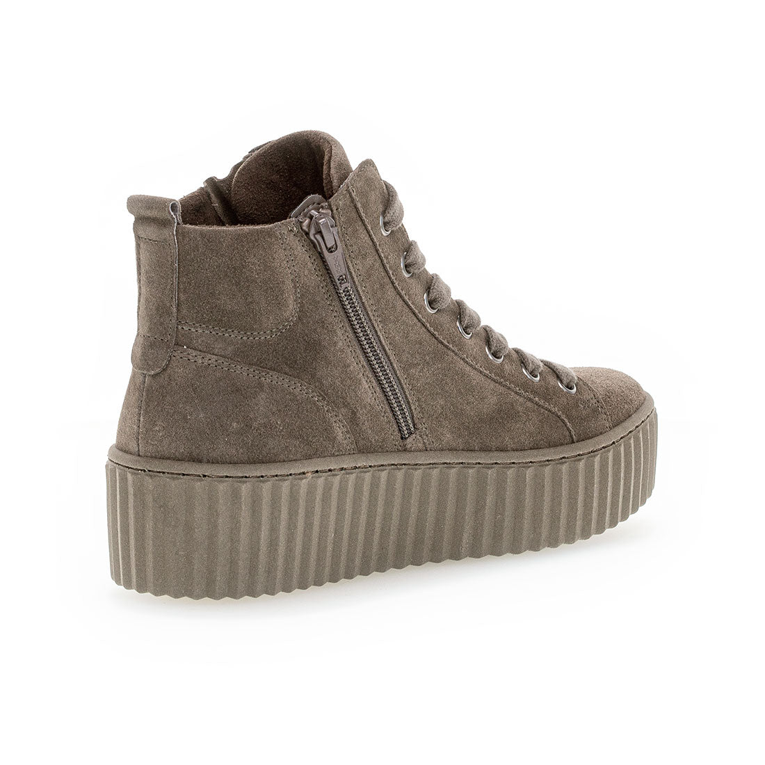 GABOR Brown (tartufo) suede laces+zipper,