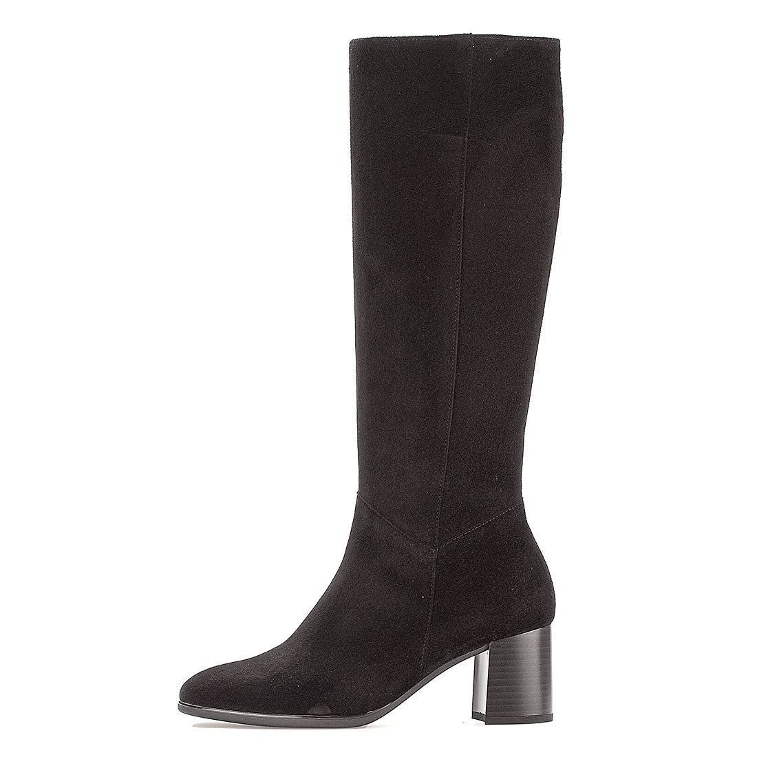 GABOR Black long suede boot shaft M,