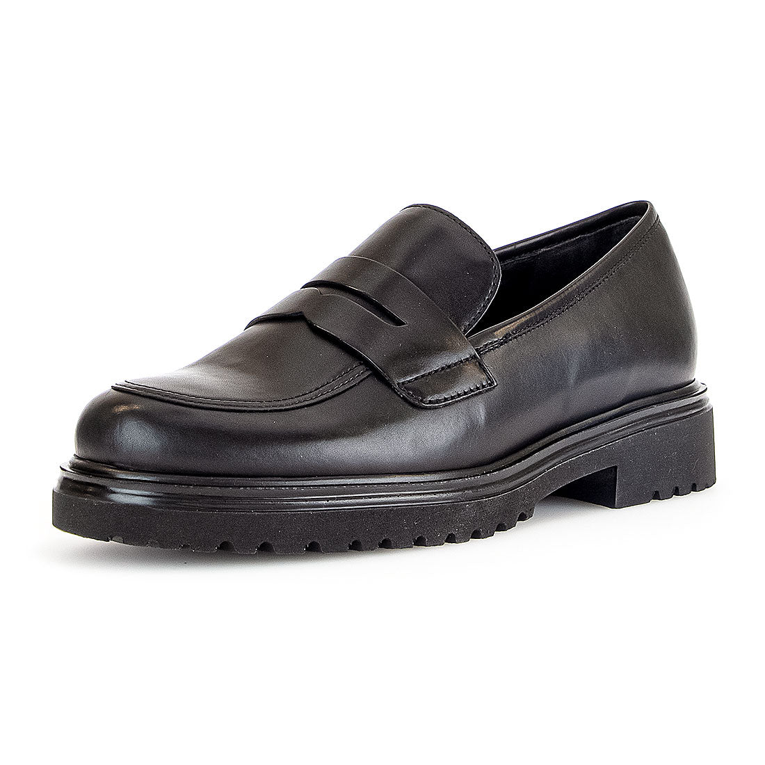 GABOR Black leather loafer with width H,