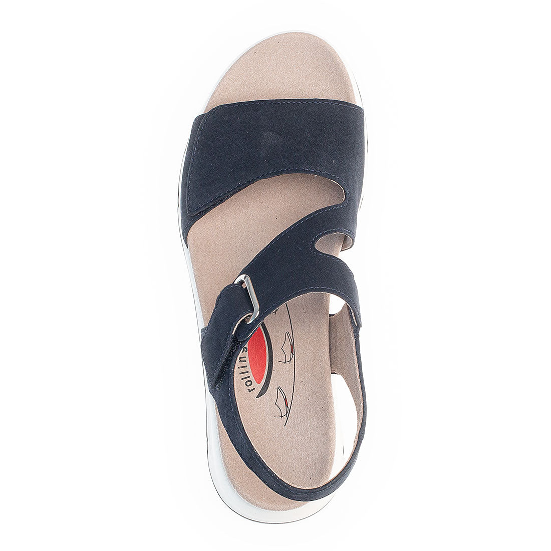 ROLLINGSOFT Blue nubuck sandal with Velcro,