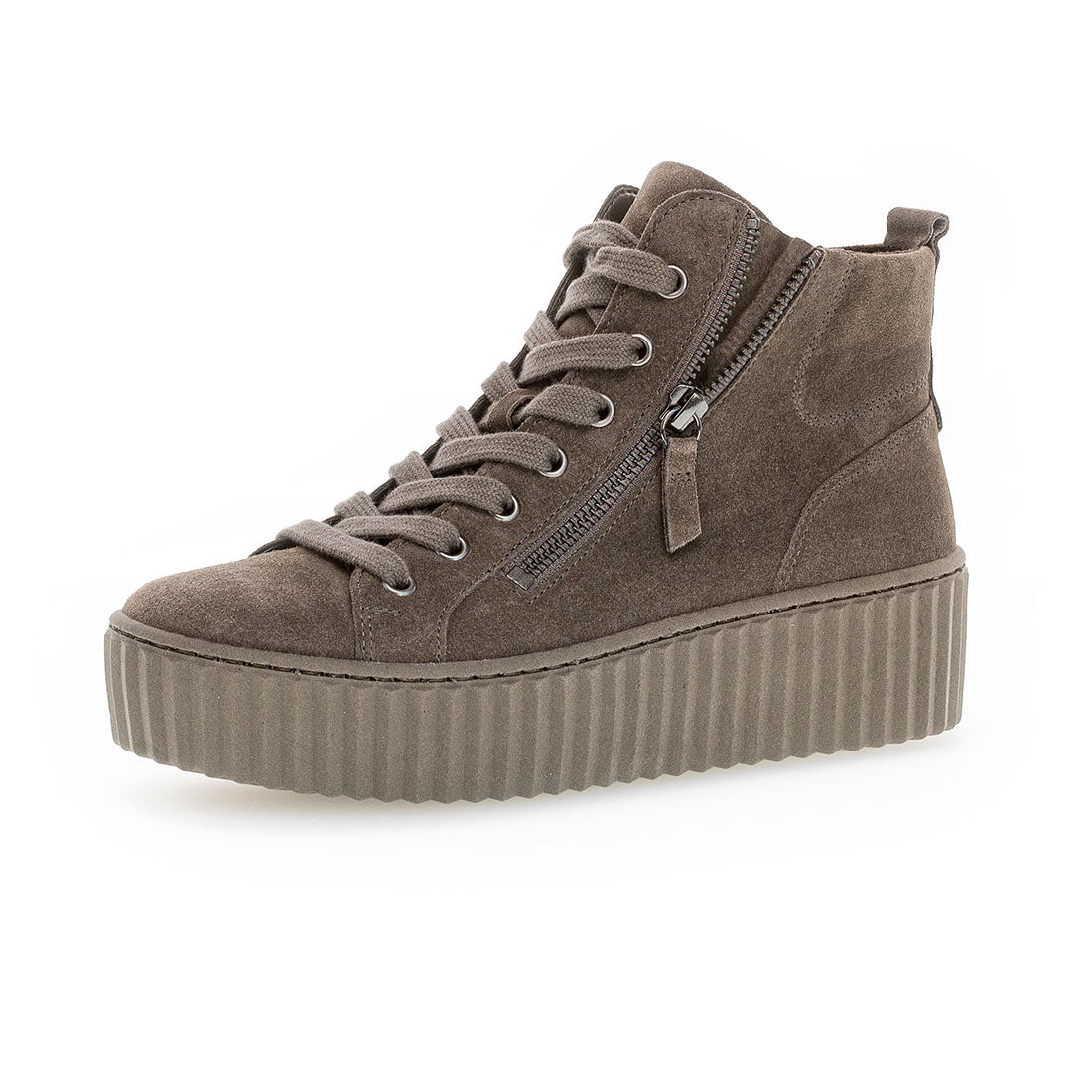 GABOR Brown (tartufo) suede laces+zipper,