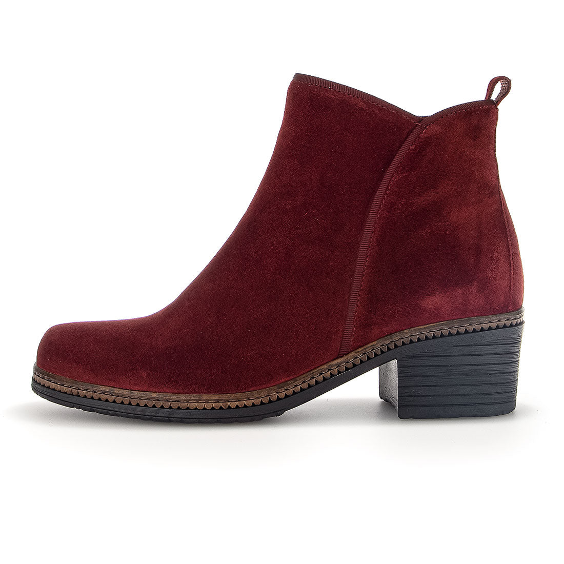 GABOR Dark red suede with 4 cm heel,