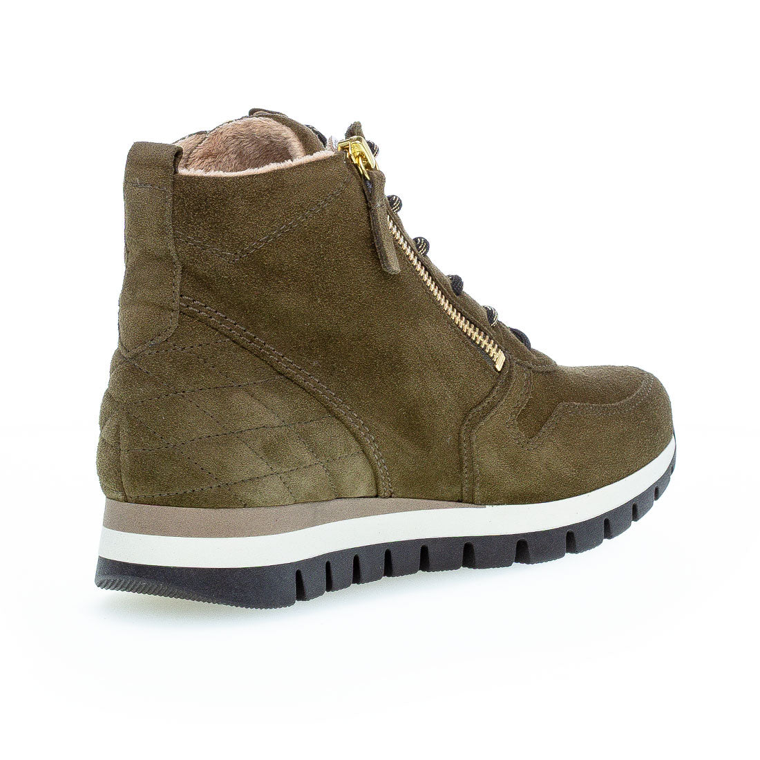 GABOR Olive suede boot lace + zipper,