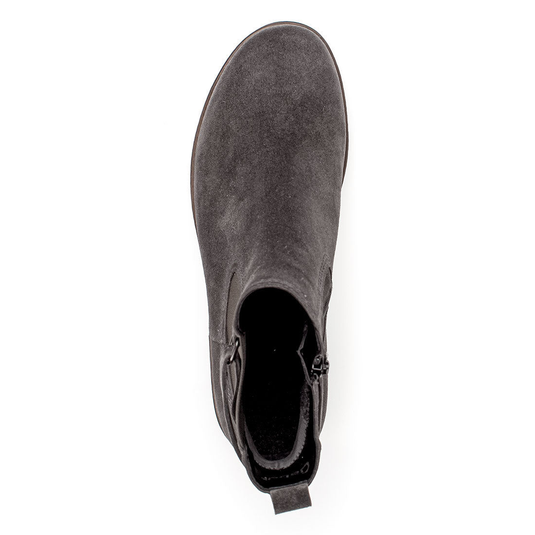 GABOR Gray suede boot w. elastic + zipper,