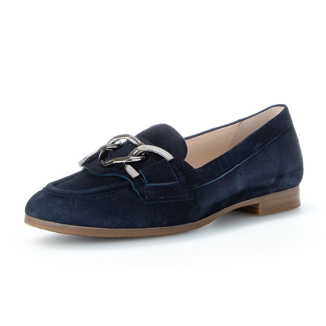 GABOR Blue suede loafer with bit,
