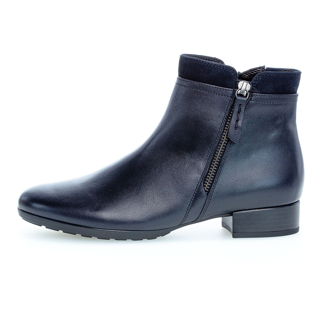 GABOR Dark blue leather boot with width H,