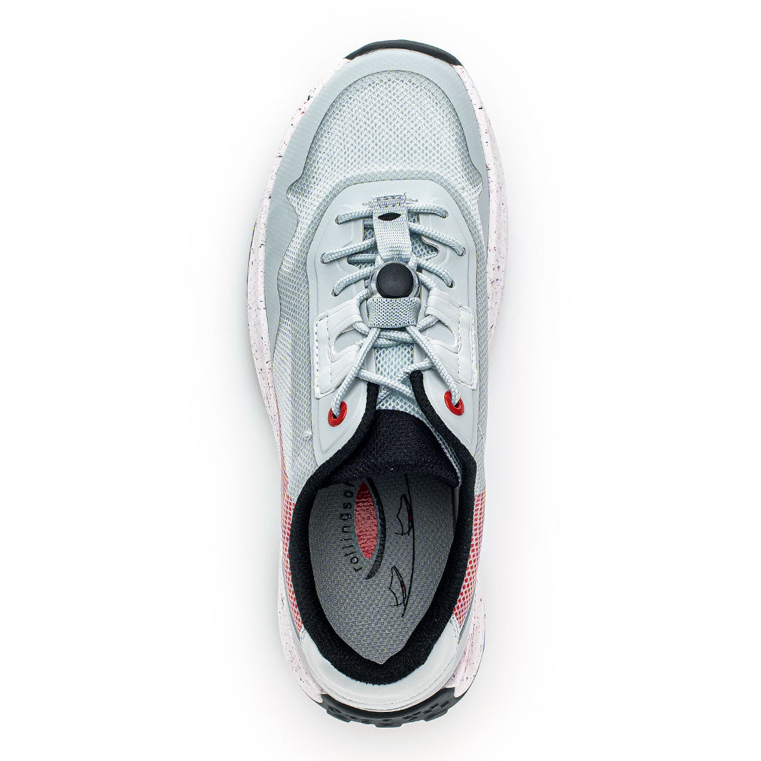 ROLLINGSOFT Gray + red textile sneaker (vegan),