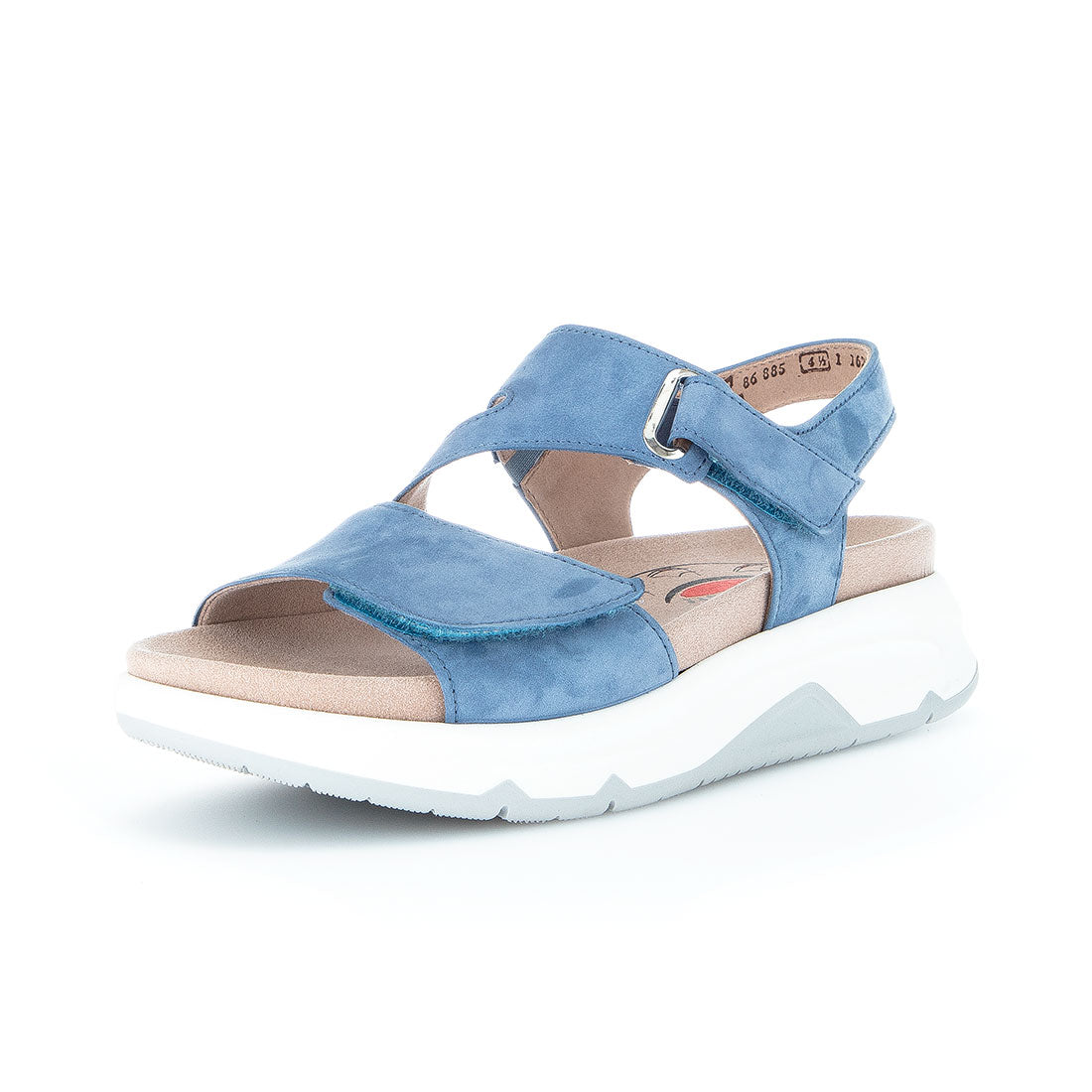 ROLLINGSOFT sky blue nubuck sandal with velcro,