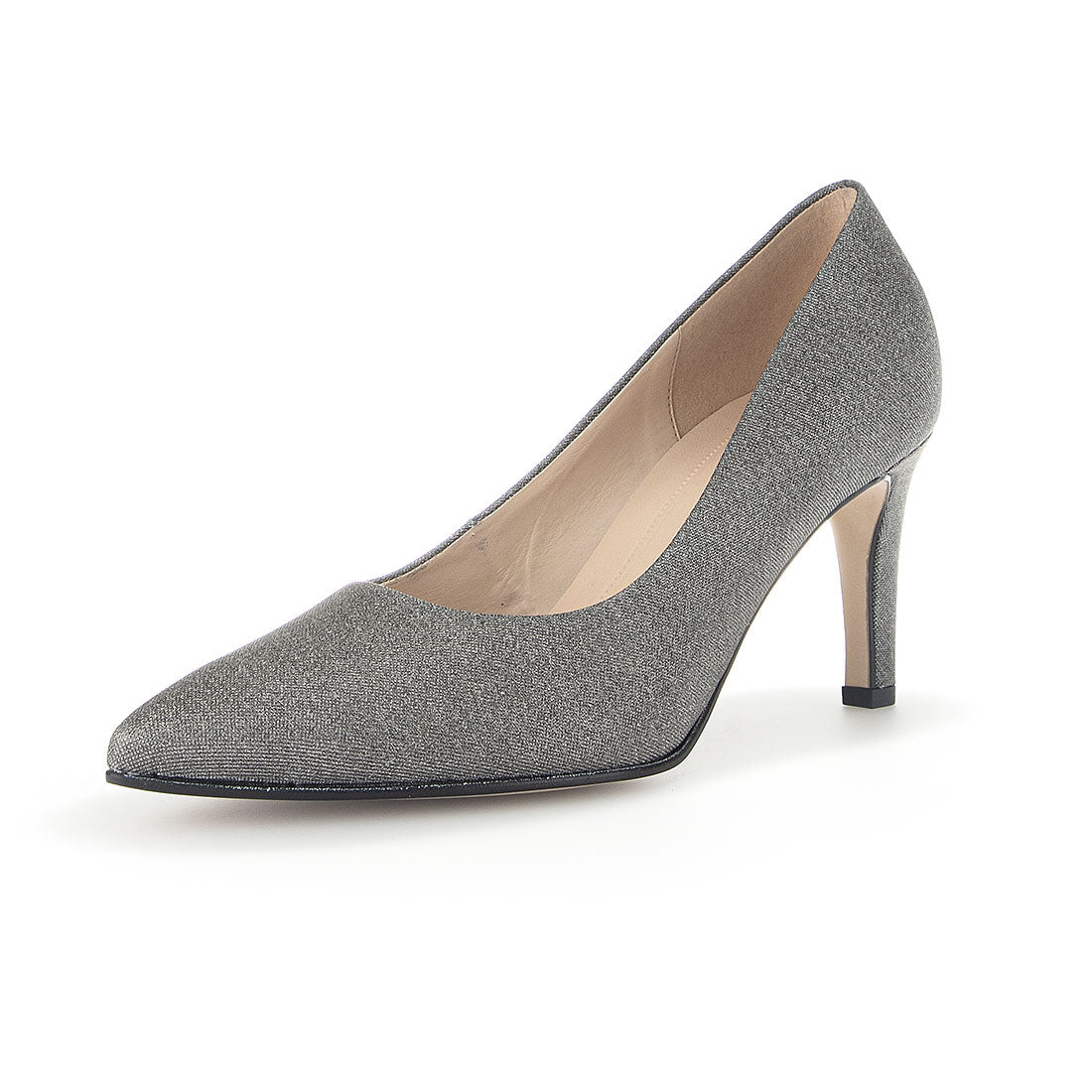 GABOR Gray glitter pump with stiletto heel,