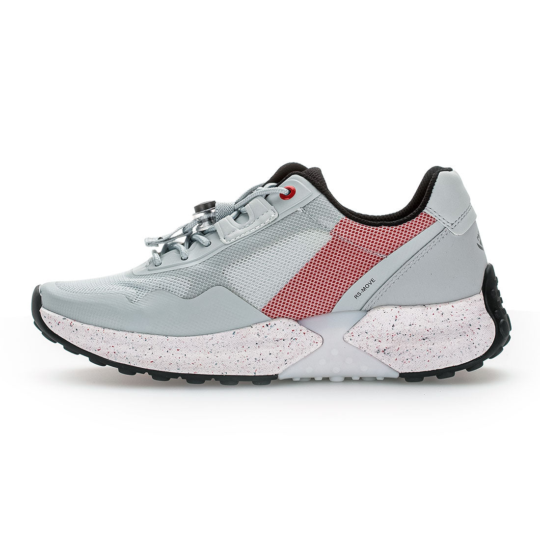 ROLLINGSOFT Gray + red textile sneaker (vegan),