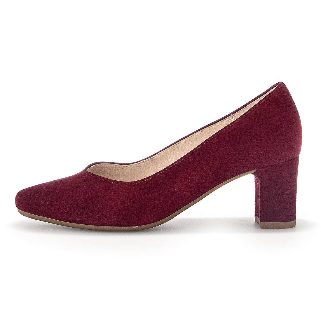 GABOR Bordeaux red suede pump width G,