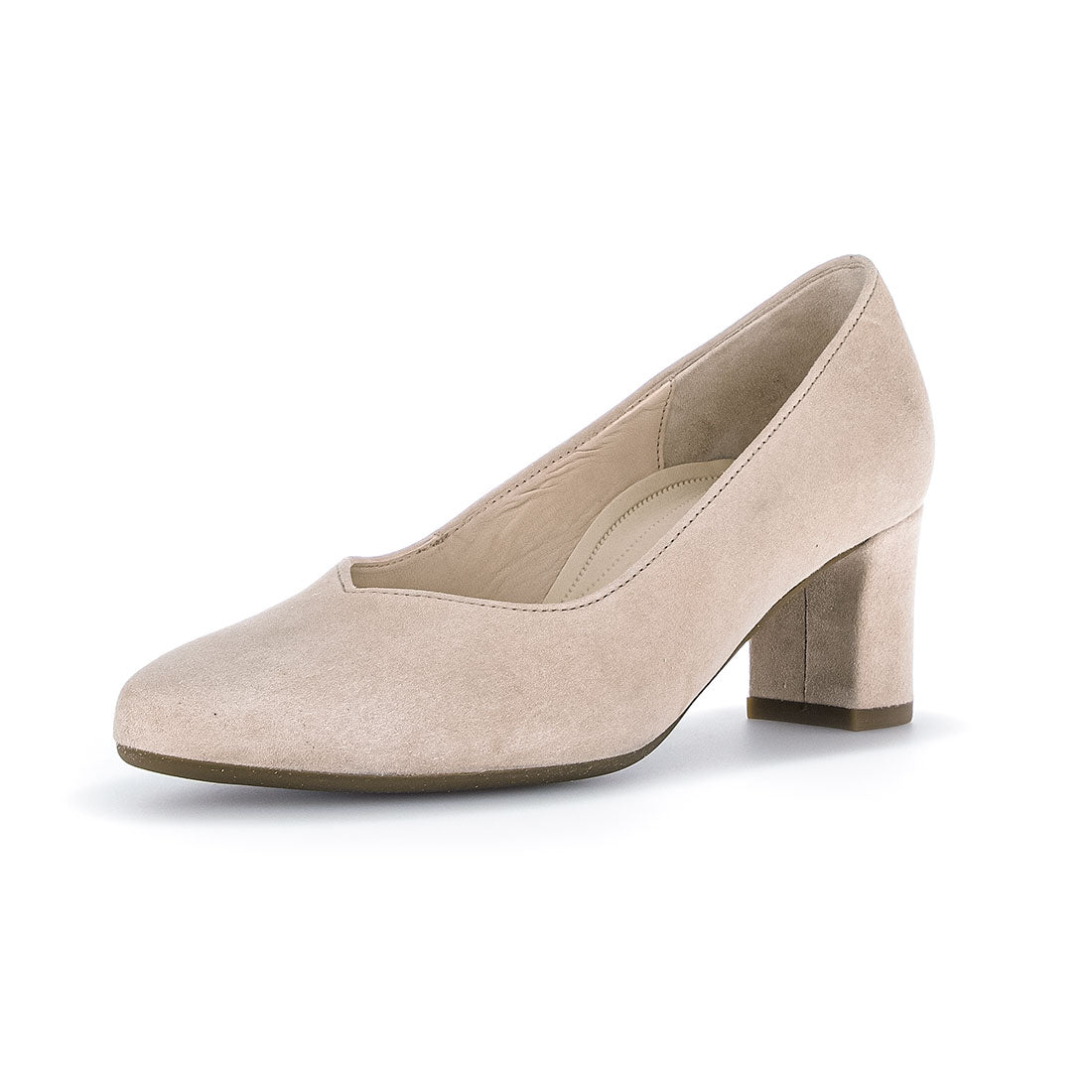 GABOR Oak beige suede pump with pointed toe,