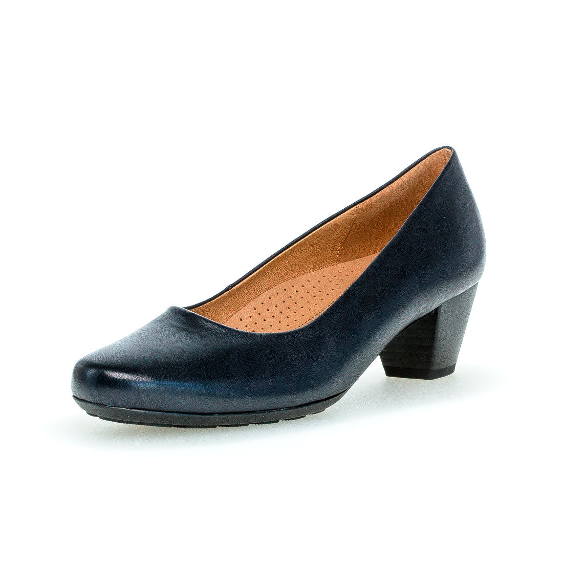 GABOR Blue leather pump with easy walking,