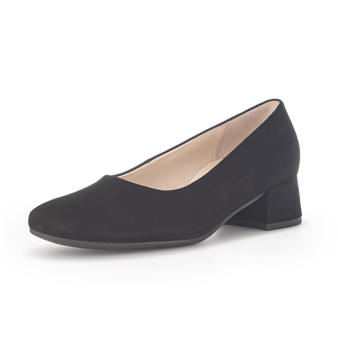 GABOR Black suede pump with width G,