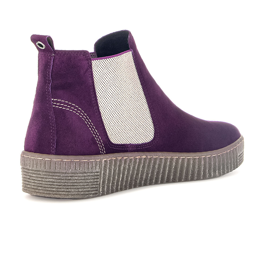 GABOR Purple suede boot with rubber sole,