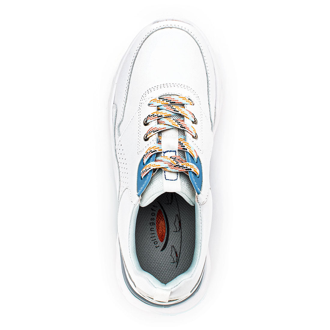 ROLLINGSOFT White leather sneaker with patterned laces,