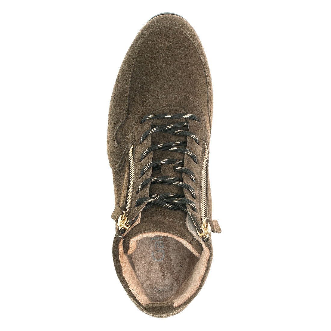 GABOR Olive suede boot lace + zipper,