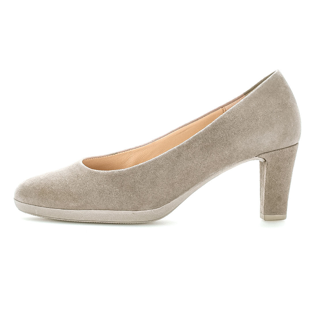 GABOR Gray suede pump with rubber platform,