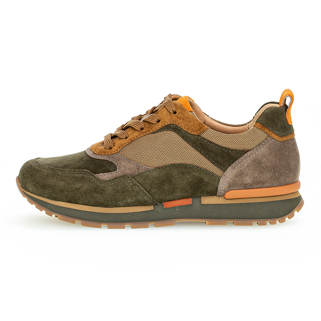 GABOR Green + brown suede sneaker,