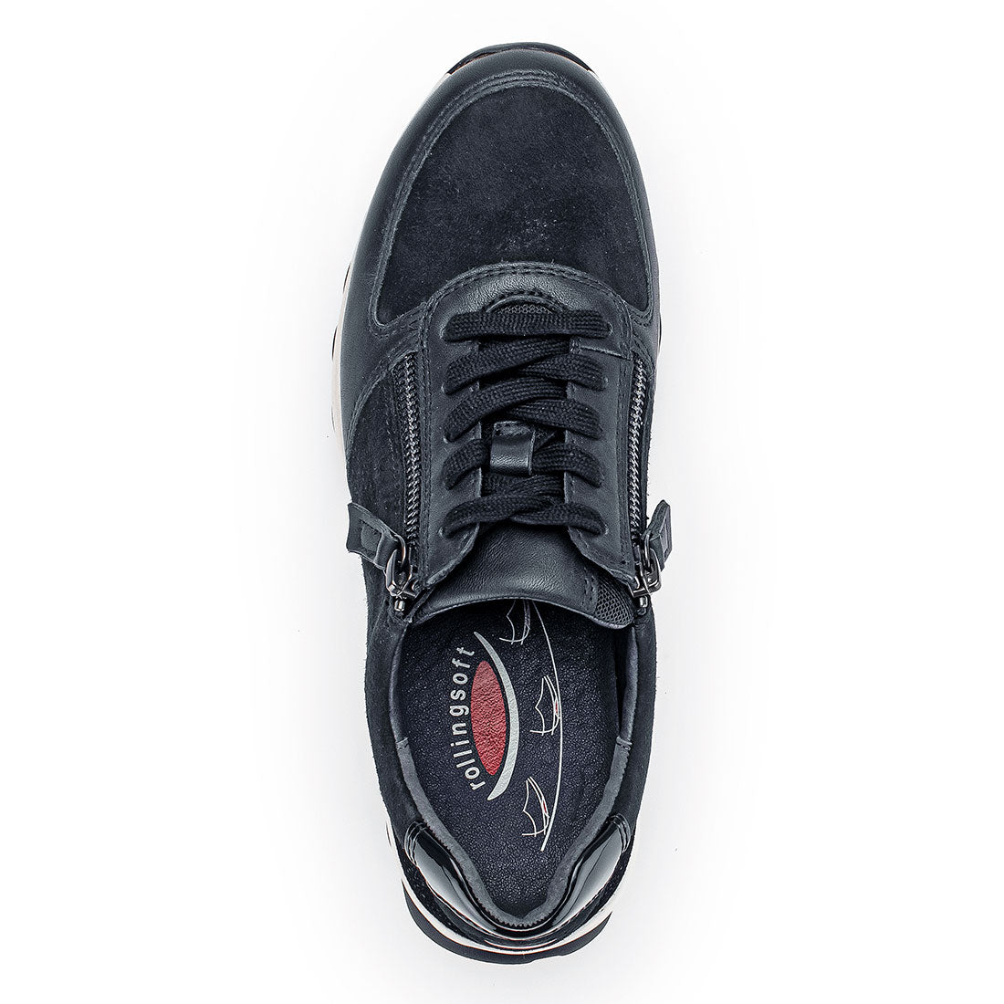 ROLLINGSOFT Dark blue leather/suede sneaker,