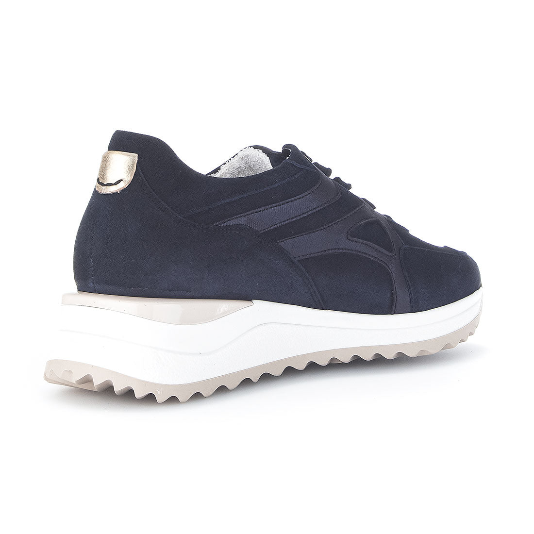 GABOR Blue suede sneaker with white sole,