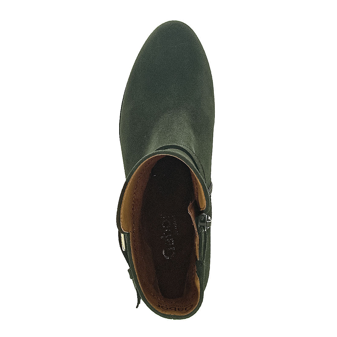 GABOR Dark green suede with decorative straps,