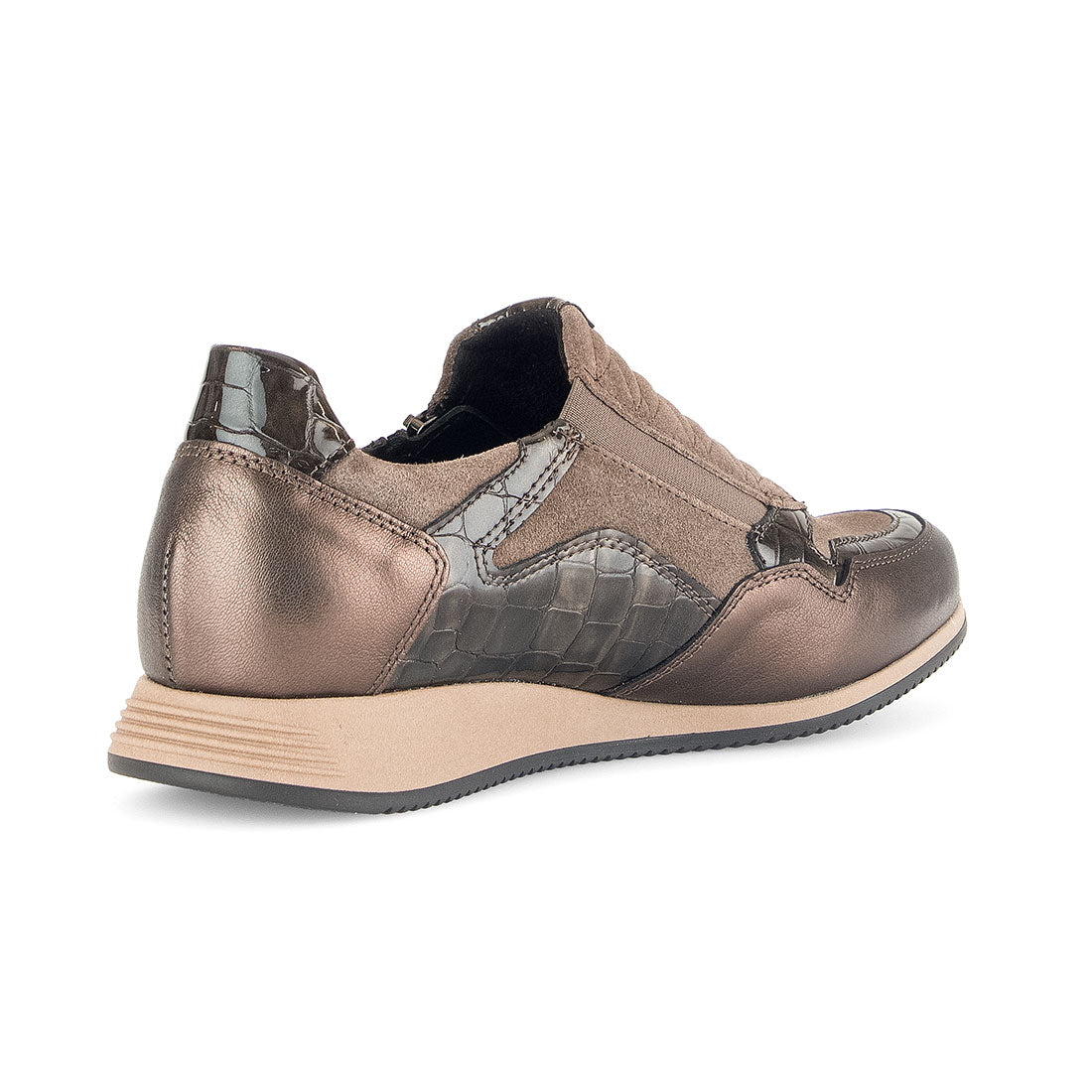 GABOR Brown sneakers with animal print,