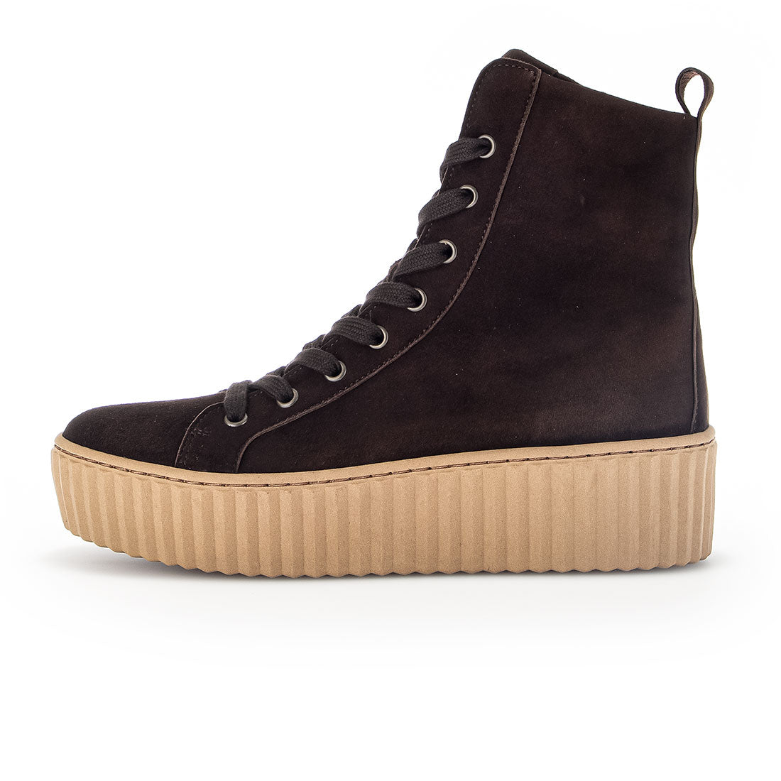 GABOR Chocolate suede lace-up boot,