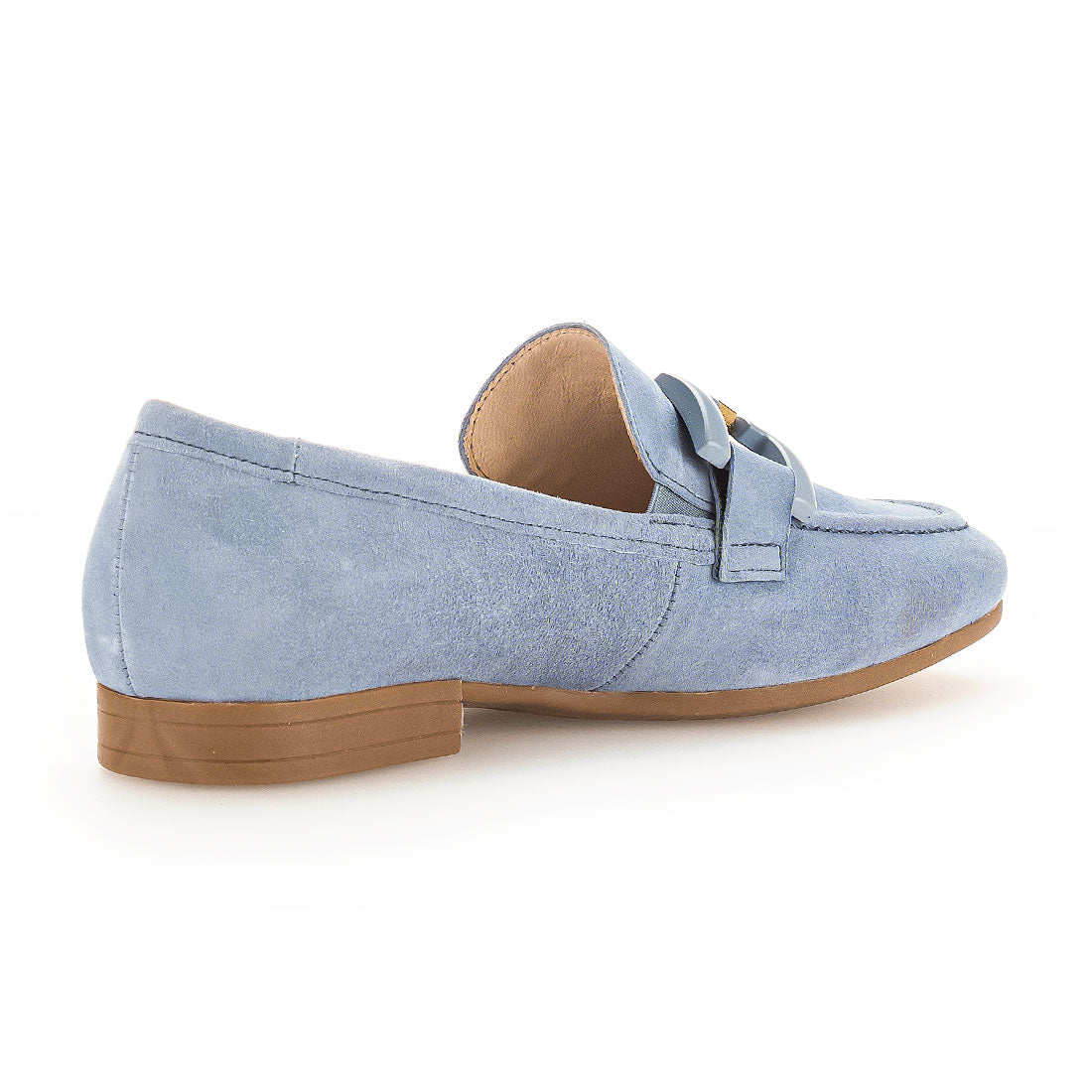 GABOR Light blue suede loafer with buckle,