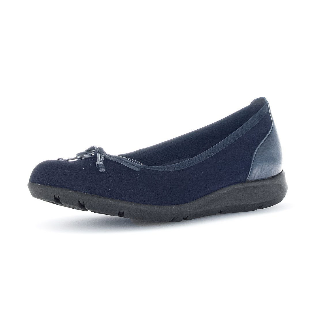 GABOR Atlantic blue suede with leather bow,