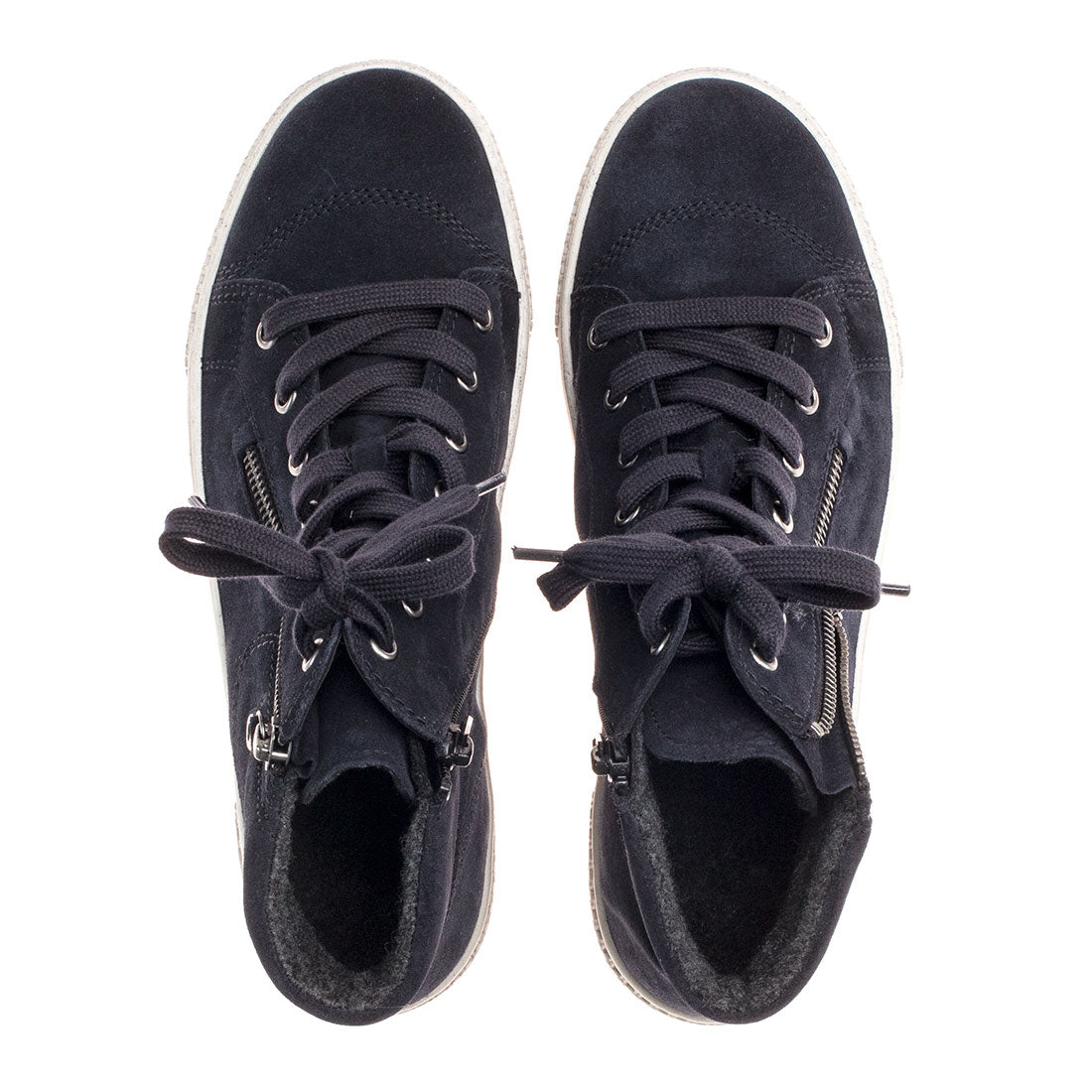 GABOR Dark blue suede sneaker with laces,