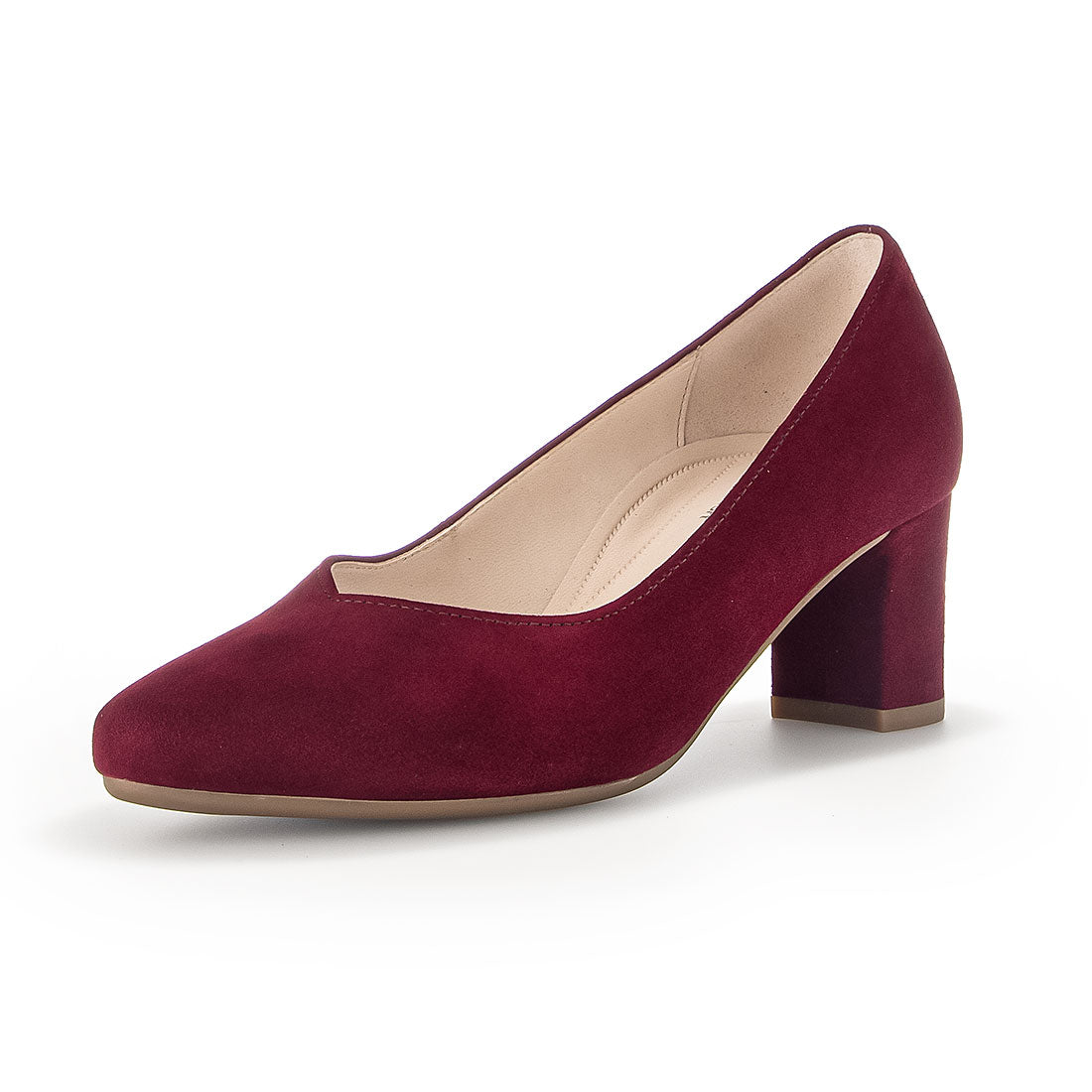 GABOR Bordeaux red suede pump width G,
