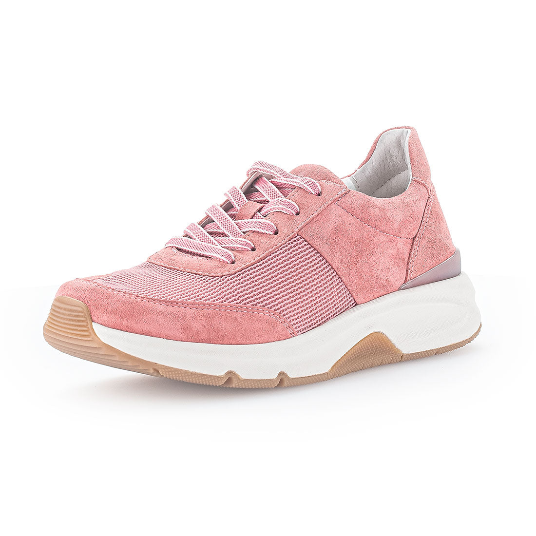 ROLLINGSOFT Pink suede/textile sneaker,