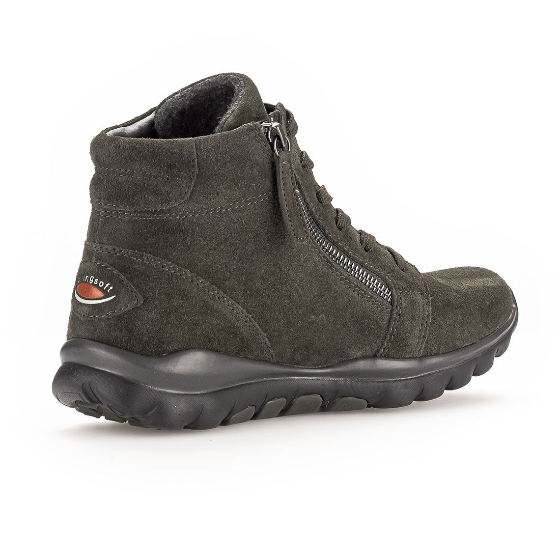 ROLLINGSOFT Dark green suede with lace + zip,