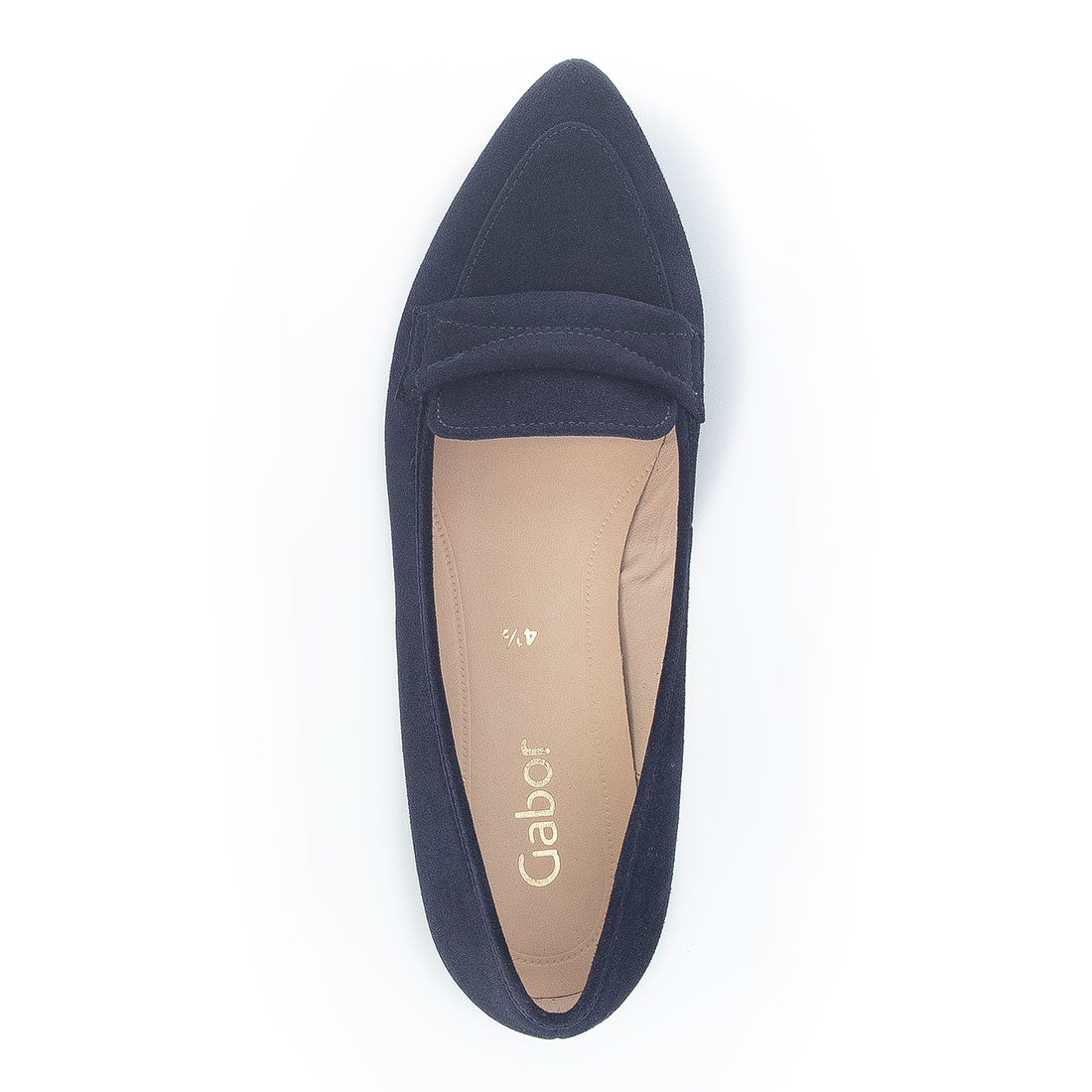 GABOR Blue suede loafer with pointed toe,