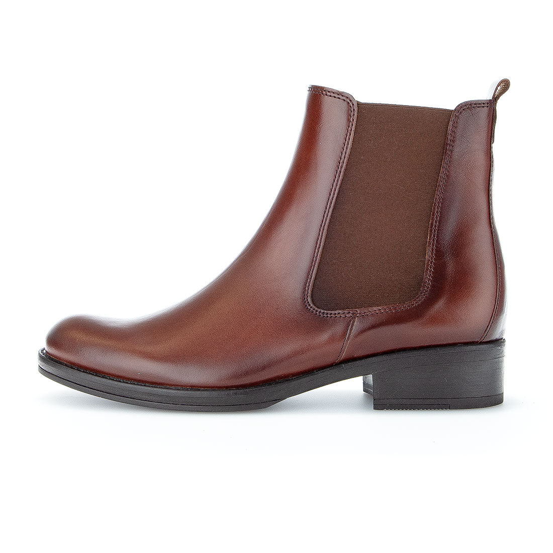 GABOR Sattel leather boot with elastic on the side,