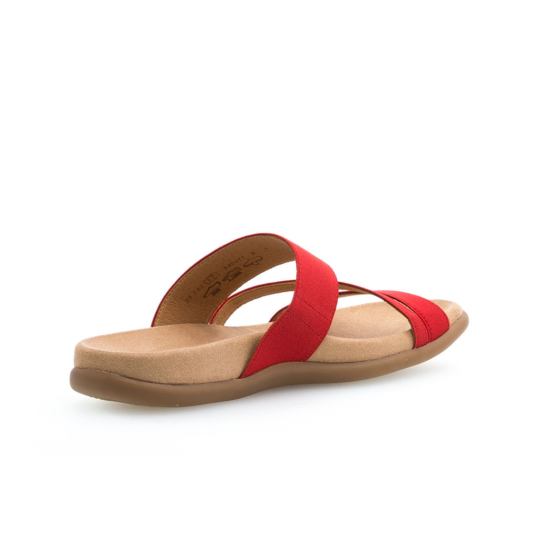 GABOR sandal with red elastic straps,