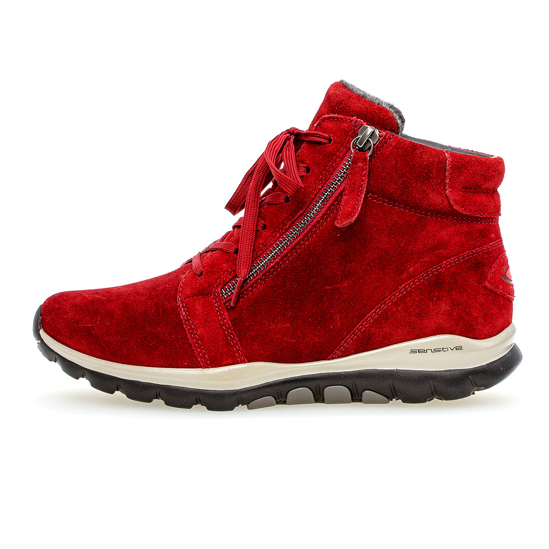 ROLLINGSOFT Dark red suede with lace + zip,