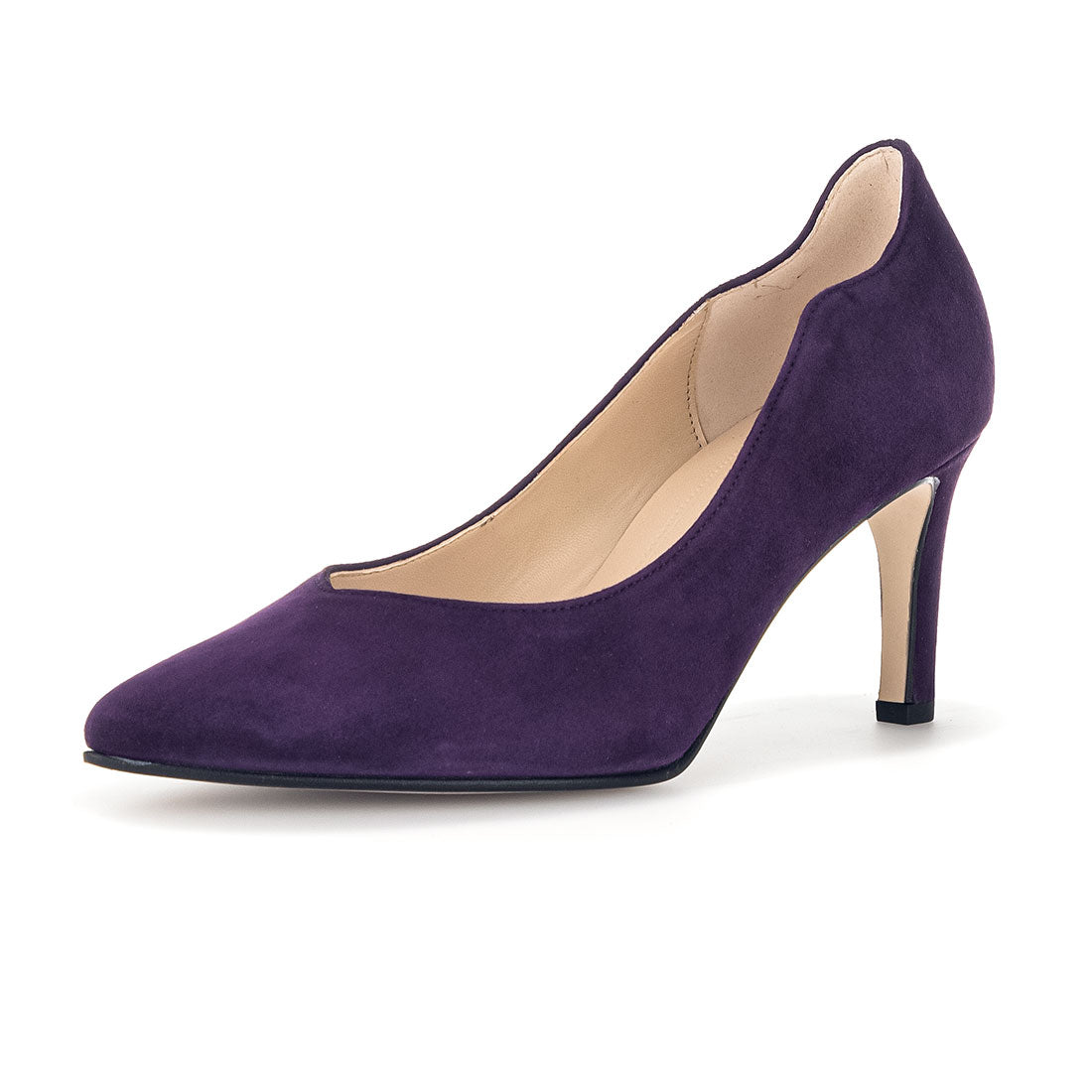 GABOR Purple suede pump with stiletto heel,