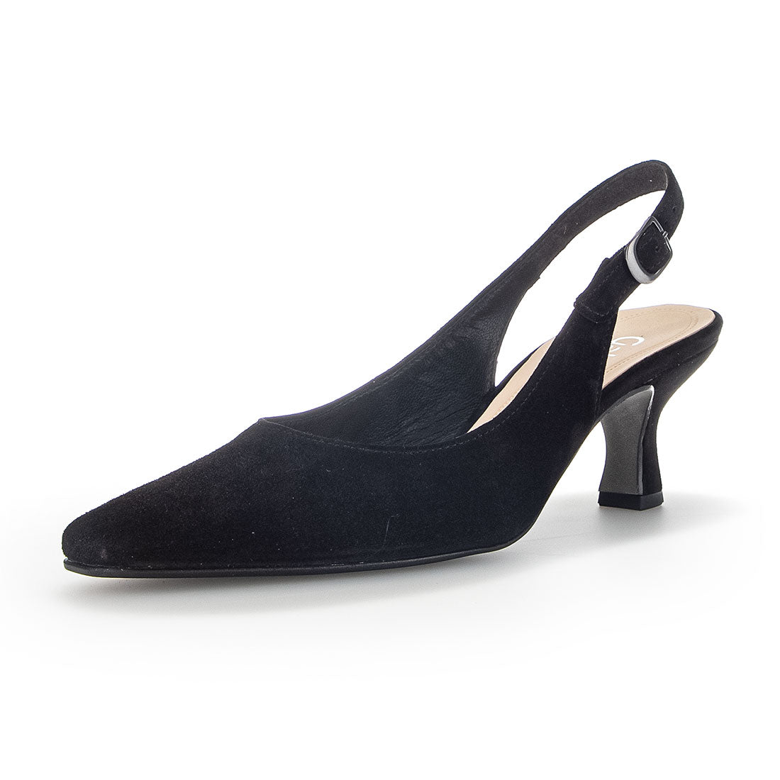 GABOR Black suede slingback,