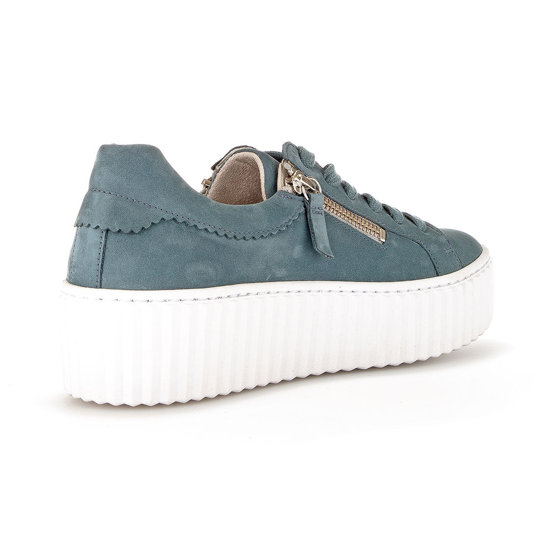 GABOR Jeans blue sneaker with zippers + laces,