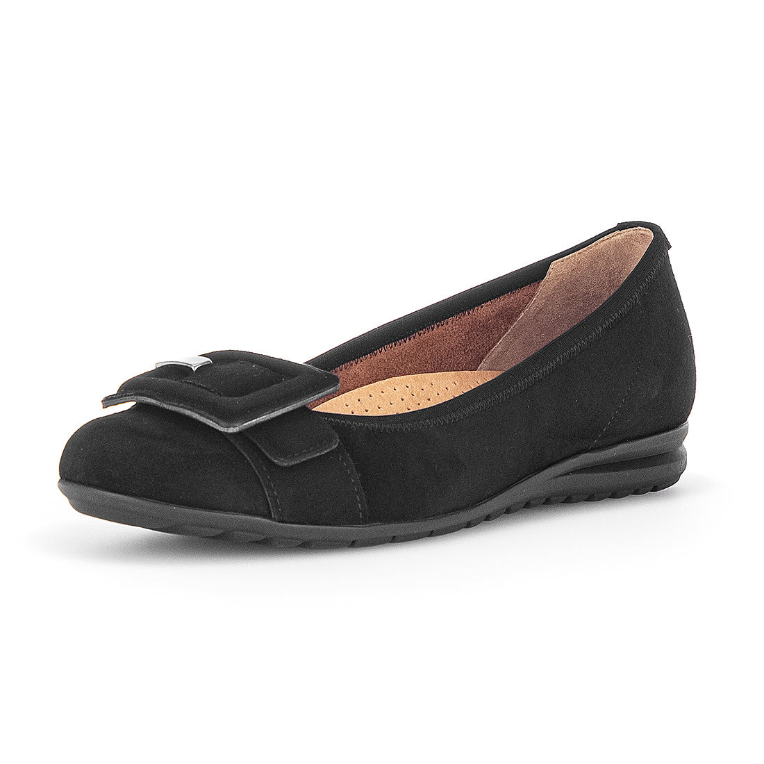GABOR Black suede ballerina,
