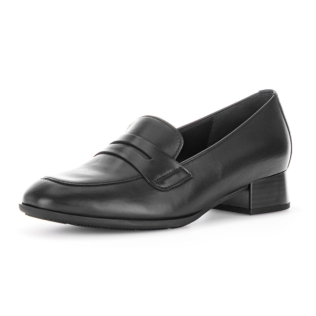 GABOR black leather loafer,