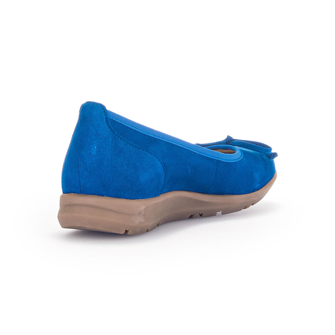 GABOR Sapphire blue suede with leather bow,
