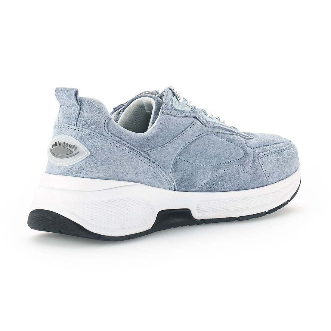 ROLLINGSOFT Light blue suede sneaker with laces,