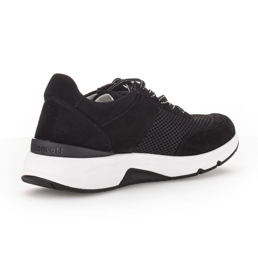 ROLLINGSOFT Black suede/textile sneaker,