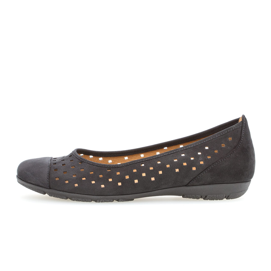 GABOR Dark blue nubuck with hole pattern,