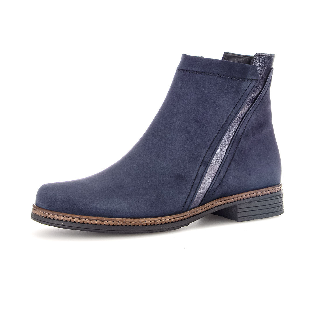 GABOR Blue suede boot with removable sole,